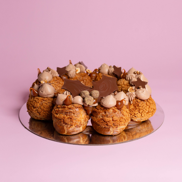 Chocolate, Hazelnut & Caramel Choux Wreath