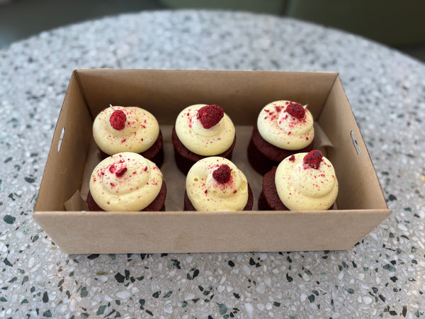 Mini Raspberry Red Velvet Cake (6 pack)